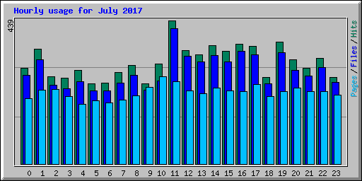 Hourly usage for July 2017